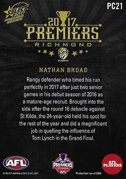 2017 Select Premiers Richmond #PC21 Nathan Broad Back